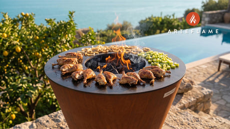 Grilled Muskrat (Delaware Style) cooking on an Arteflame grill