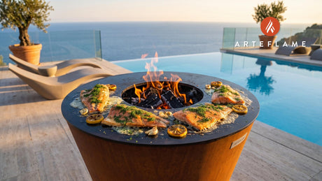 Butter Basted Arctic Char (Swedish Style) cooking on an Arteflame grill