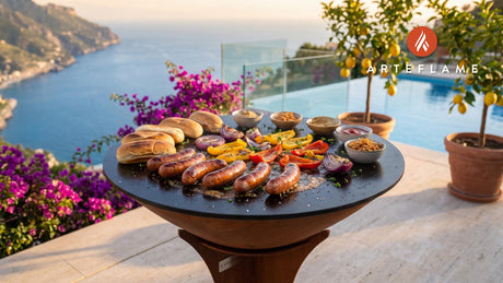 Juicy Grilled Sausage (Swedish Chorizo Style) cooking on an Arteflame grill