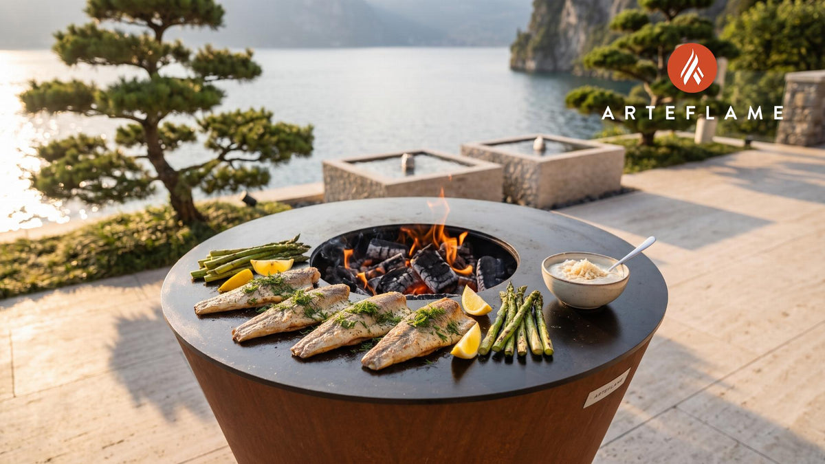 Smoked Whitefish & Horseradish Cream (Finnish Style) cooking on an Arteflame grill