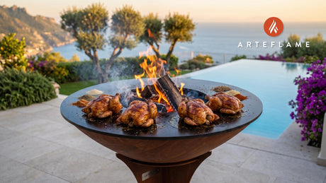 Smoked Cornish Game Hens (Delaware Style) cooking on an Arteflame grill