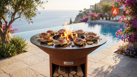 Winter Herb Chicken Thighs (Finnish Style) cooking on an Arteflame grill