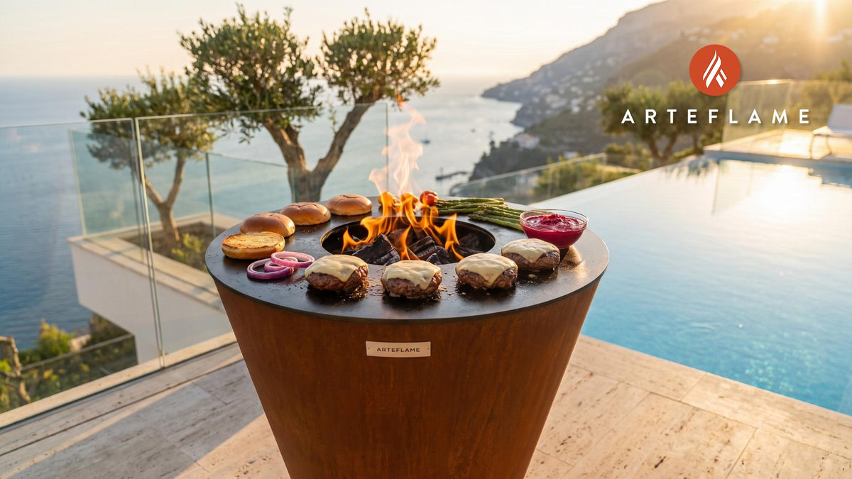 Juicy Elk Burger & Beetroot Mayo (Finnish Style) cooking on an Arteflame grill