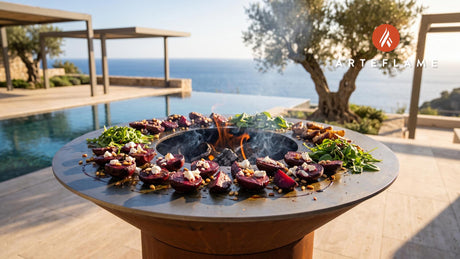 Roasted Beetroot & Goat Cheese Salad (Finnish Style) cooking on an Arteflame grill