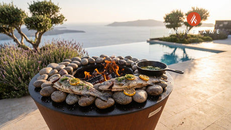 Stone Grilled Trout (Authentic Finnish Style) cooking on an Arteflame grill