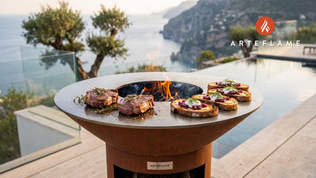 Grilled Elk with Lingonberries (Finnish Toast) cooking on an Arteflame grill