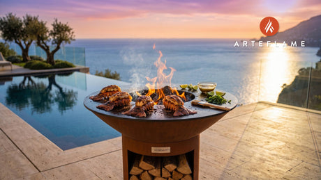 Grilled Florida Spiny Lobster cooking on an Arteflame grill