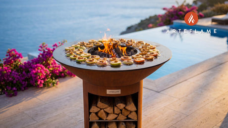 Grilled Cinnamon Apple Slices (Finnish Style) cooking on an Arteflame grill