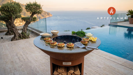Seared Pike Patties (Finnish Style) cooking on an Arteflame grill