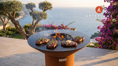 Rosemary Grilled Wild Boar Steaks (Finnish Style) cooking on an Arteflame grill