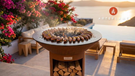 Juicy Grilled Sausages (Florida Style) cooking on an Arteflame grill