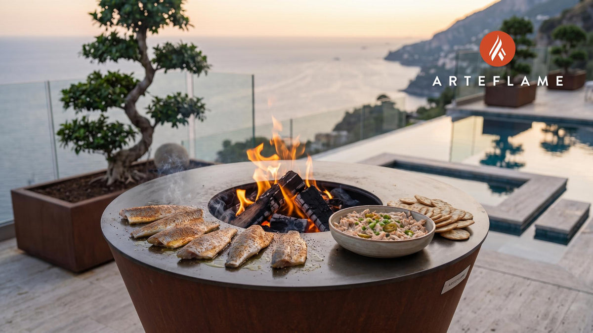 Grilled Smoked Mullet Dip (Florida Style) cooking on an Arteflame grill