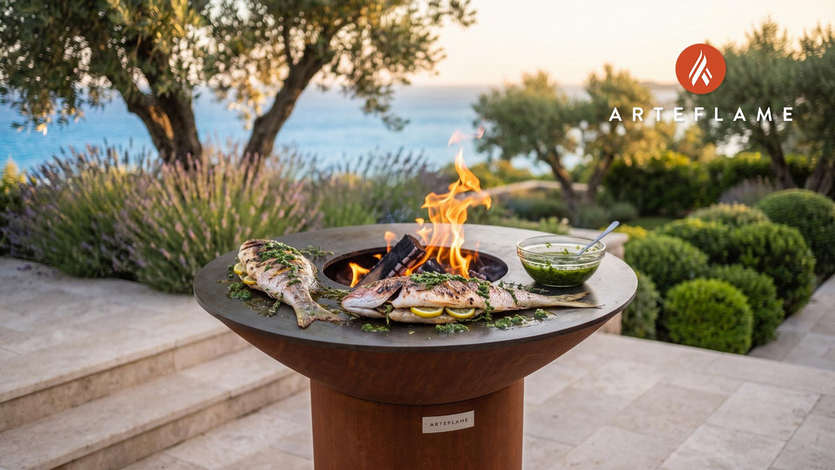 Grilled Yellowtail Snapper with Cilantro Chimichurri (Florida Style) cooking on an Arteflame grill