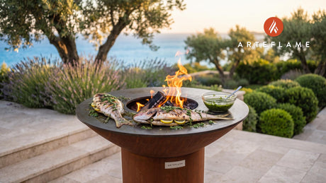 Grilled Yellowtail Snapper with Cilantro Chimichurri (Florida Style) cooking on an Arteflame grill
