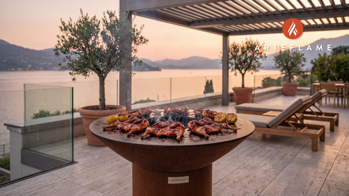 Grilled Quail with Piri Piri Sauce (Portuguese Style) cooking on an Arteflame grill