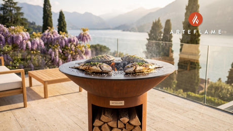 Charcoal Grilled Sea Bream (Portuguese Style) cooking on an Arteflame grill