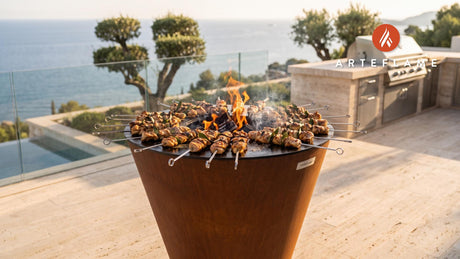 Wood-Fired Chicken Espetadas (Portuguese Style) cooking on an Arteflame grill