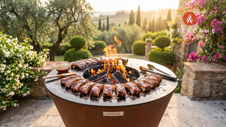 Grilled Pork Ribs cooking on an Arteflame grill
