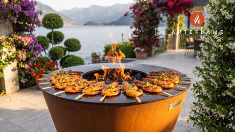 Grilled Shrimp Skewers cooking on an Arteflame grill