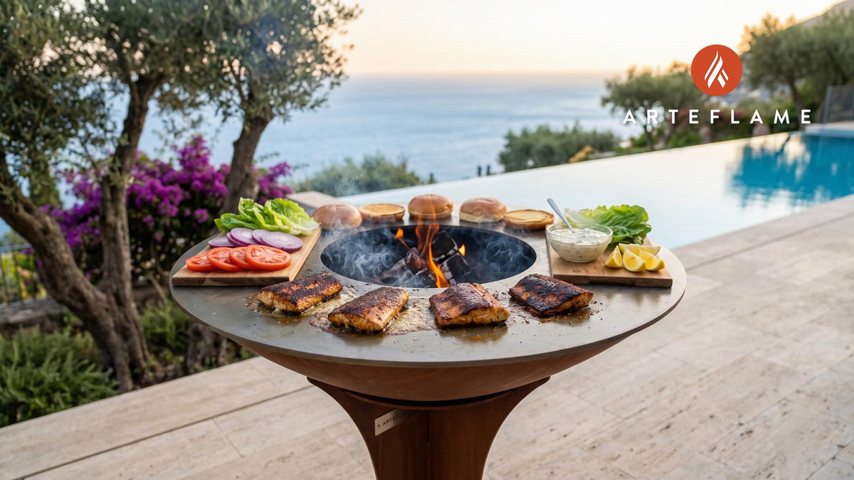 Blackened Mahi Mahi Sandwich (Florida Style) cooking on an Arteflame grill