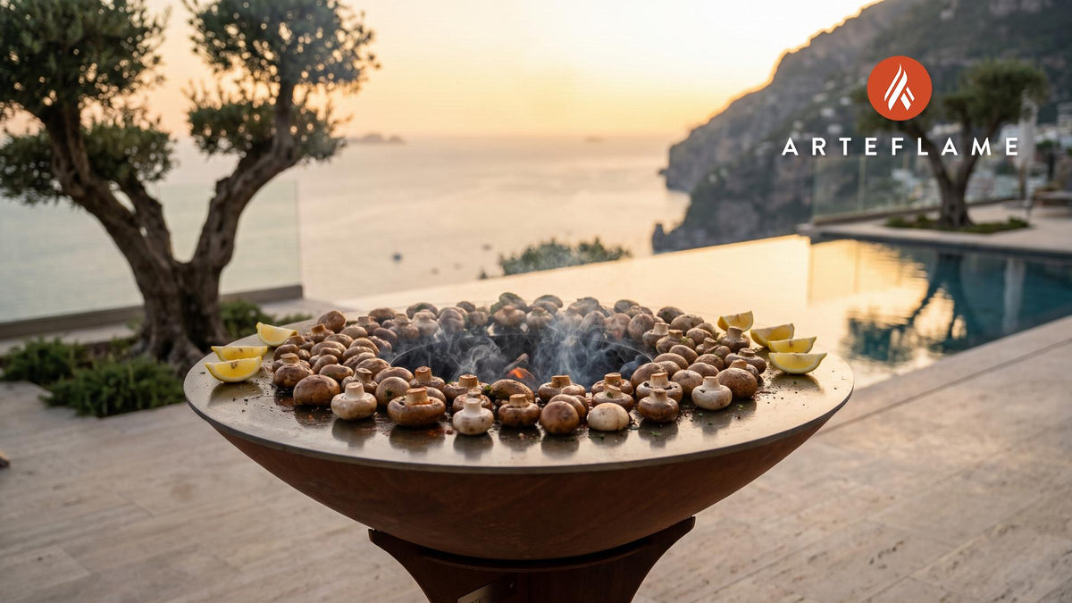 Grilled Mushrooms cooking on an Arteflame grill