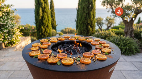 Grilled Orange Slices with Honey (Portuguese Style) cooking on an Arteflame grill