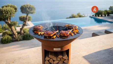 Juicy BBQ Pork Chops cooking on an Arteflame grill