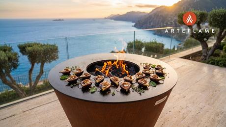 Grilled Figs & Goat Cheese (Portuguese Style) cooking on an Arteflame grill