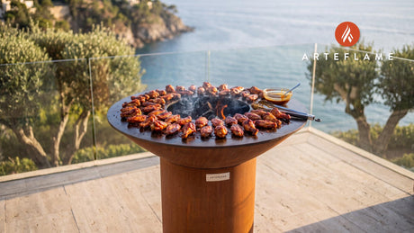Honey BBQ Glazed Chicken Wings (Georgia Style) cooking on an Arteflame grill