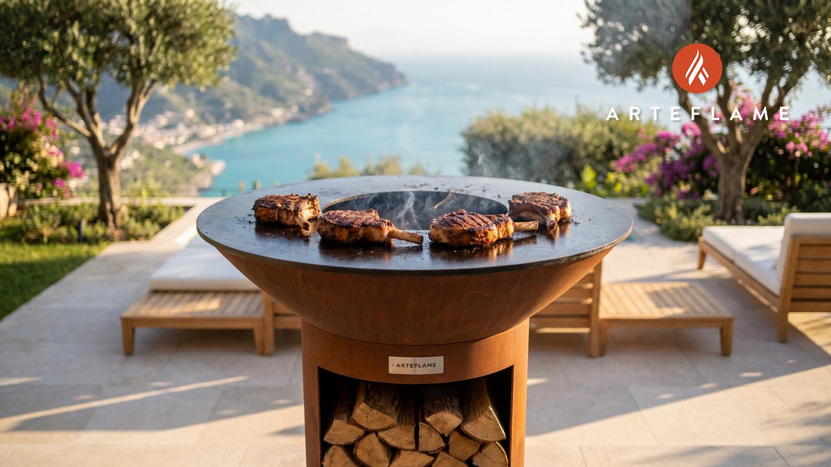 Seared Wild Boar Chops cooking on an Arteflame grill