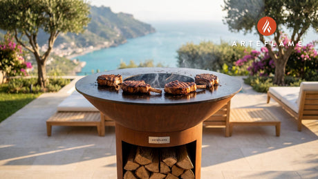 Seared Wild Boar Chops cooking on an Arteflame grill