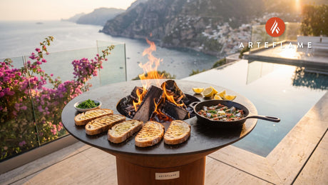 Grilled Sardine Pate Toast (Portuguese Style) cooking on an Arteflame grill