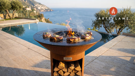 Grilled Reindeer Steak with Juniper Butter (Swedish Style) cooking on an Arteflame grill