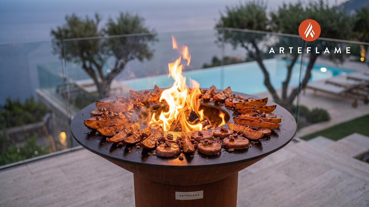 Grilled Sweet Potatoes cooking on an Arteflame grill