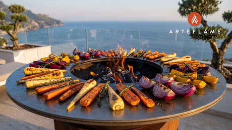 Grilled Root Vegetables cooking on an Arteflame grill