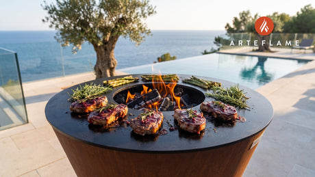 Lingonberry Glazed Lamb Steak (Swedish Style) cooking on an Arteflame grill