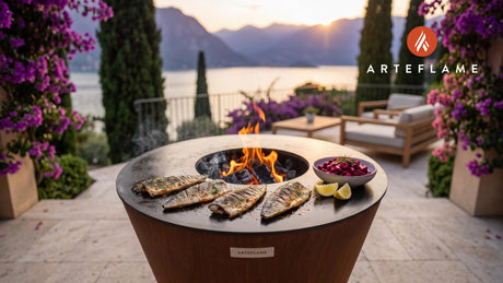 Smoked Mackerel & Beetroot Relish (Swedish Style) cooking on an Arteflame grill
