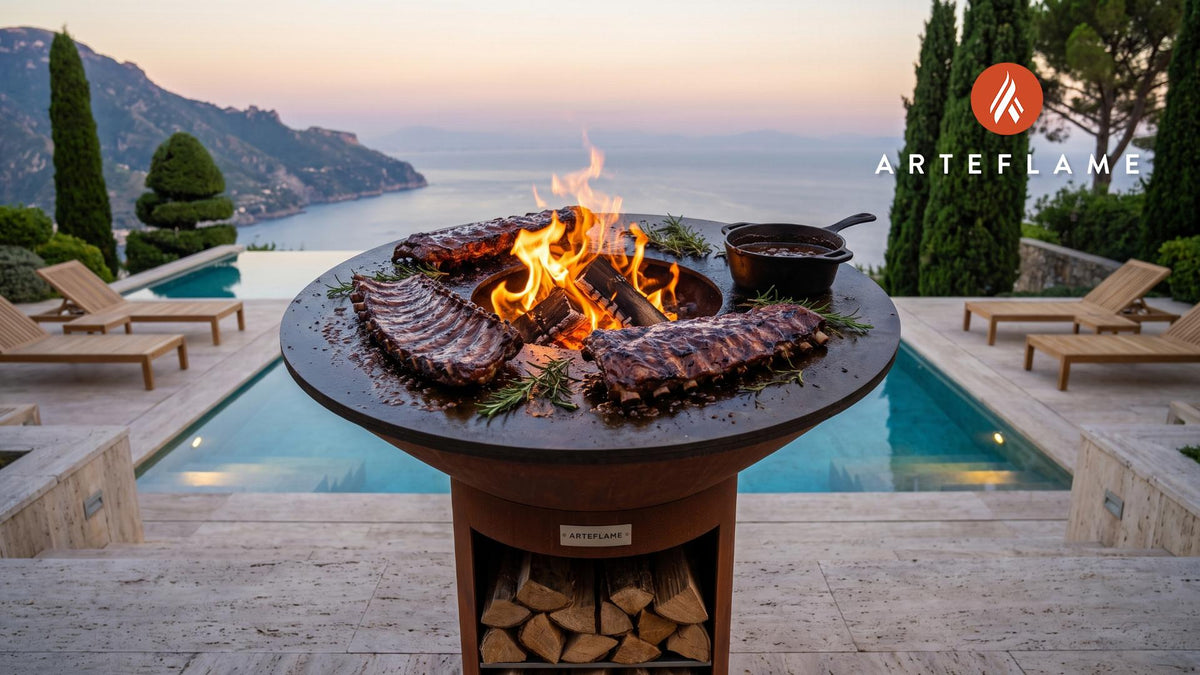 Wild Boar Ribs cooking on an Arteflame grill