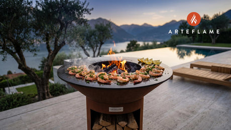 Savory BBQ Shrimp (Georgia Style) cooking on an Arteflame grill