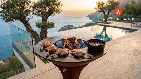 Grilled Duck Legs & Lingonberry Sauce (Swedish Style) cooking on an Arteflame grill