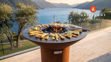 Grilled Parsnips & Nordic Herb Butter (Swedish) cooking on an Arteflame grill