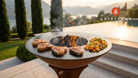 Grilled Opah (Hawaiian Lava Rock Style) cooking on an Arteflame grill