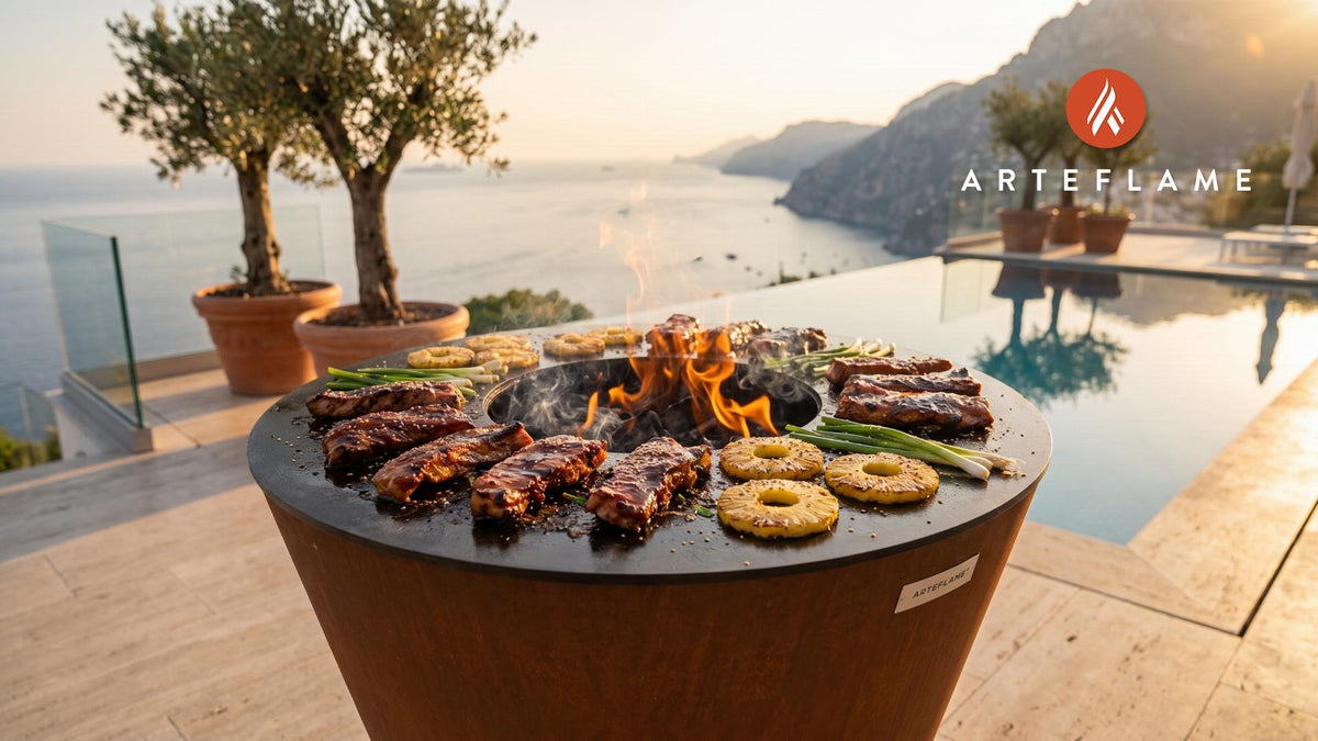 Juicy Grilled Pork Strips cooking on an Arteflame grill