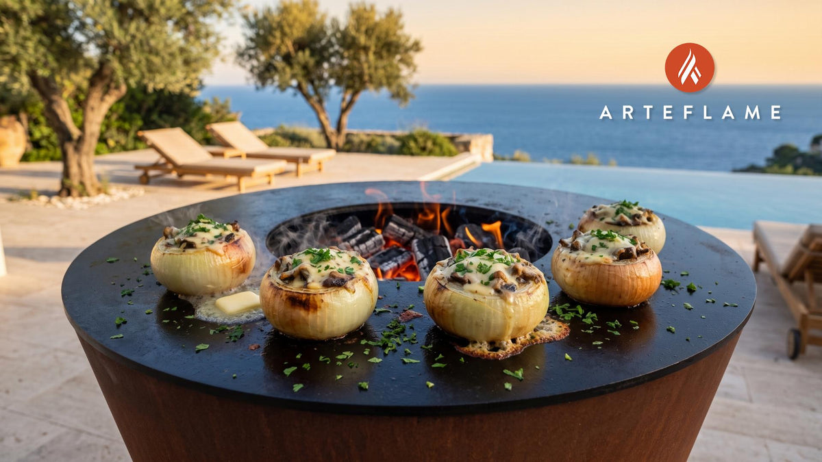 Stuffed Grilled Onions cooking on an Arteflame grill