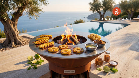 Charred Hawaiian Pineapple cooking on an Arteflame grill