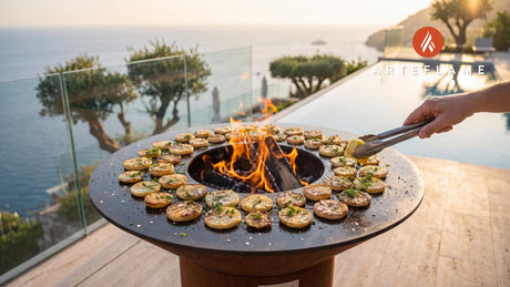 Grilled Turnips with Sea Salt (Swedish Style) cooking on an Arteflame grill