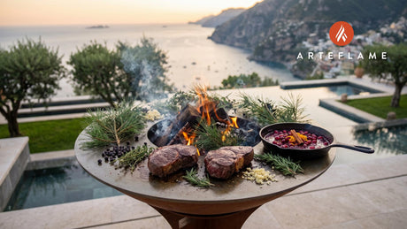 Pine Smoked Venison & Cranberry Sauce (Swedish Style) cooking on an Arteflame grill