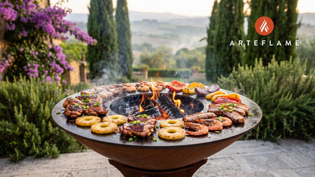 Wood-Fired Mixed Grill (Hawaiian Style) cooking on an Arteflame grill