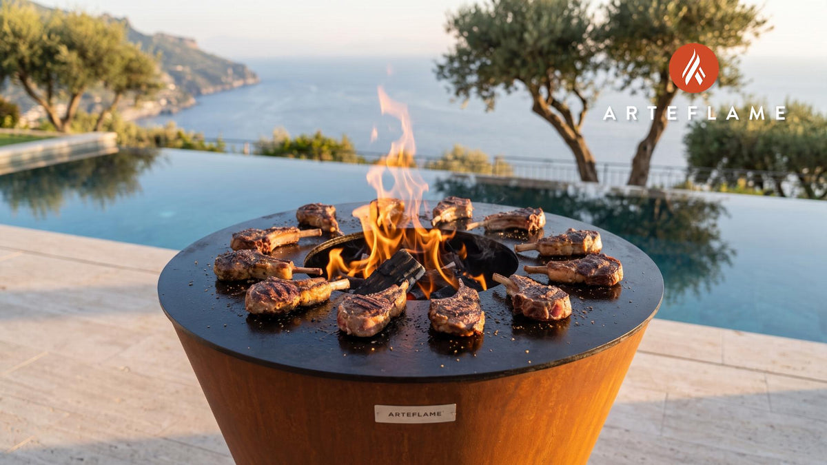 Grilled Lamb Chops cooking on an Arteflame grill