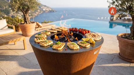 Grilled Halloumi Cheese cooking on an Arteflame grill